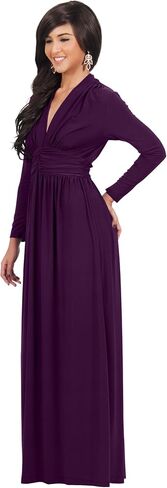KOH KOH Womens Sleeve Vintage V-Neck Fall Winter Formal Gown in Saudi Arabia