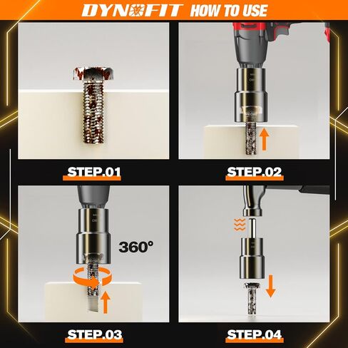 مجموعة مقابس ملتوية من 5 قطع من Dynofit، أداة استخراج تأثير المحرك 1/2 بوصة لإزالة تشوه الصدأ وتقشير وكسر صامولة العروة/مسمار العجلة متري 17 مم 19 مم 21 مم 22 مم مع شريط إزالة صامولة الانجراف in Kuwait