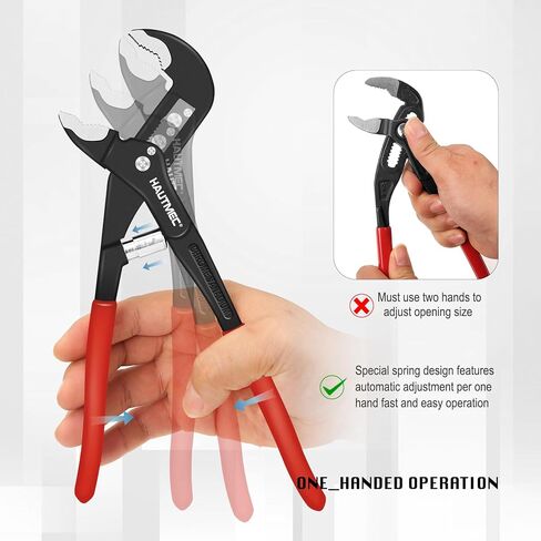 HAUTMEC 3PCS Tongue and Groove Joint Pliers Set,Auto-Adjusting Quick-Action Water Pump Pliers with Storage Tool Bag,Includes 7-inch,10-inch, and 12-inch HT0324-PL in Saudi Arabia