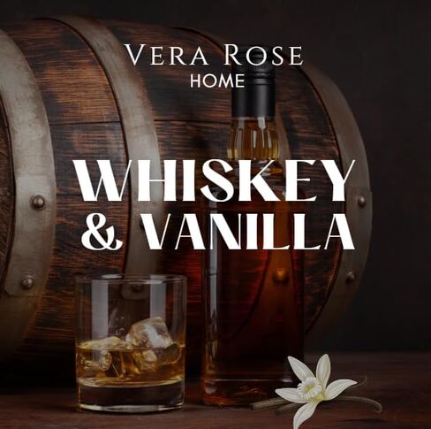 Whiskey & Vanilla Scented Candle - Soy Wax, 60+ Hours, Masculine Home Fragrance, Black Jar, Non-Toxic, 12oz, Ideal for Relaxation & Aromatherapy in Saudi Arabia