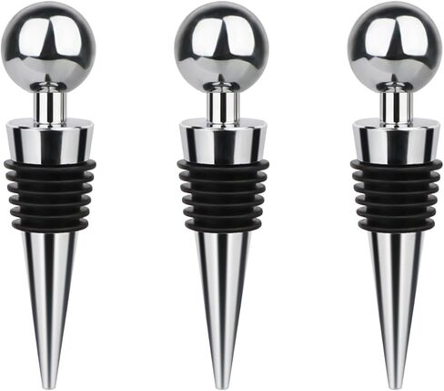 3 Pcs Wine Stopper Bottle Stopper Wine Saver, Yimerlen Silicone Vacuum Wine Bottle Corks, Reusable Wine Stopper Used for Bar, Holiday Party Keep Wine Fresh Suitable for Standard Bottle (Gold) in Kuwait