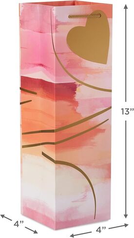 Hallmark Bottle Gift Bags, 4-Pack with Gold Heart Gift Tags (Peach, Pink, Purple Watercolor) for Anniversary, Bridal Showers, Any Day in Saudi Arabia