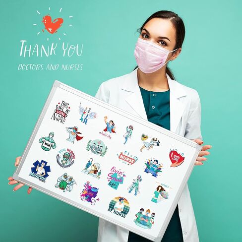 ملصقات ممرضة 400 قطعة، ملحقات ملصقات التمريض للعمل، ملصقات التمريض يوم الممرضة، الكمبيوتر المحمول، ملصقات الفينيل الإيجابية للكمبيوتر in Kuwait