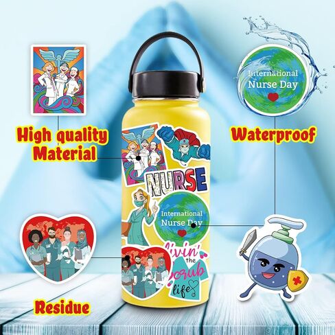 ملصقات ممرضة 400 قطعة، ملحقات ملصقات التمريض للعمل، ملصقات التمريض يوم الممرضة، الكمبيوتر المحمول، ملصقات الفينيل الإيجابية للكمبيوتر in Kuwait