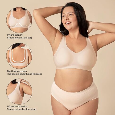 Wireless Bras for Women Super Soft Seamless Support No Wire T-Shirt Bra in Saudi Arabia