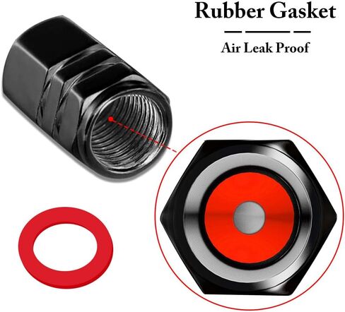 Metal Alloy Keychain for Acura, Car Key Chain with 4PCS Tire Valve Stem Caps for Men Women, Car Accessories, Black in Saudi Arabia