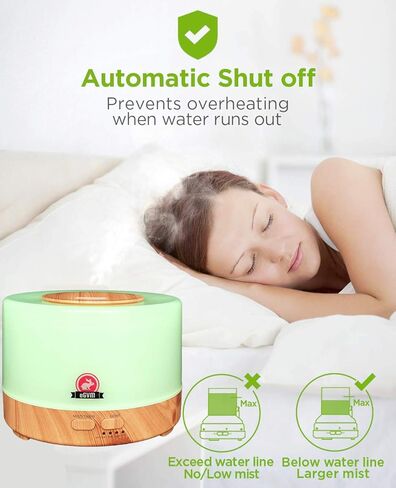 موزع روائح الزيوت العطرية مع جهاز تحكم عن بعد، جهاز ترطيب الروائح المكتبية سعة 500 مل مع 7 أضواء LED ملونة لغرفة نوم الأطفال in Kuwait