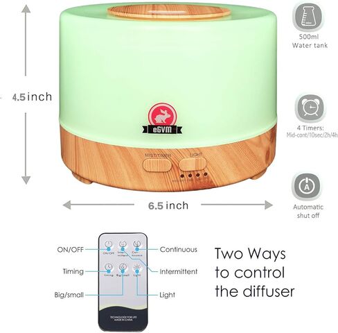 موزع روائح الزيوت العطرية مع جهاز تحكم عن بعد، جهاز ترطيب الروائح المكتبية سعة 500 مل مع 7 أضواء LED ملونة لغرفة نوم الأطفال in Kuwait