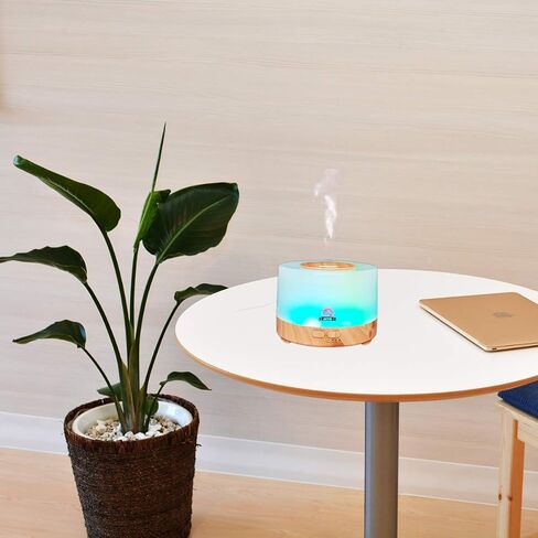 موزع روائح الزيوت العطرية مع جهاز تحكم عن بعد، جهاز ترطيب الروائح المكتبية سعة 500 مل مع 7 أضواء LED ملونة لغرفة نوم الأطفال in Kuwait