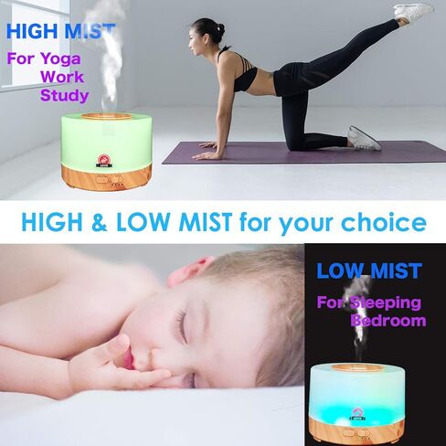 موزع روائح الزيوت العطرية مع جهاز تحكم عن بعد، جهاز ترطيب الروائح المكتبية سعة 500 مل مع 7 أضواء LED ملونة لغرفة نوم الأطفال in Kuwait