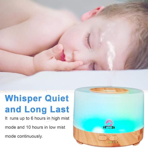 موزع روائح الزيوت العطرية مع جهاز تحكم عن بعد، جهاز ترطيب الروائح المكتبية سعة 500 مل مع 7 أضواء LED ملونة لغرفة نوم الأطفال in Kuwait