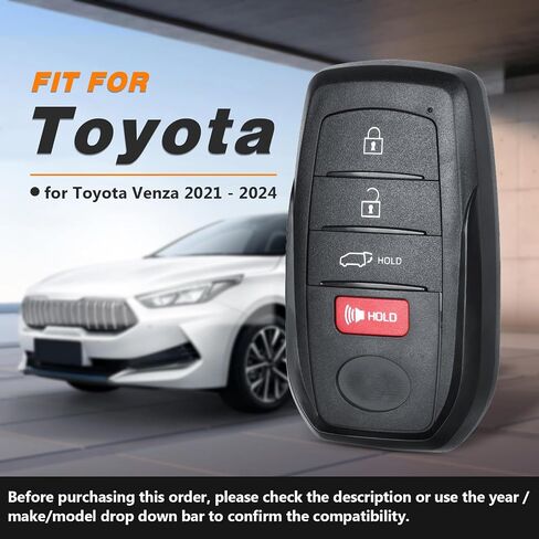 Car Key Fob Smart Keyless Entry Remote Replacement for Toyota Venza 2021 2022 2023 2024 FCC ID:HYQ14FBX 8990H-48050 231451-3041 Board 314.3MHz 4 Buttons in Saudi Arabia