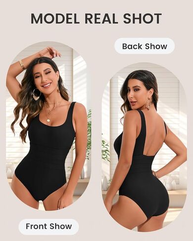 Women’s Shirring Design U-Neck Tummy Control One Piece Bathing Suit for Women in Saudi Arabia