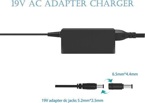 محول طاقة 19 فولت 3.42 أمبير 65 وات تيار متردد 100 فولت ~ 240 فولت تيار مستمر 19 فولت 3.42 أمبير 5.5 مم × 2.5 مم قابس لشاشة LCD LED، HDTV، شاشة عريضة ثلاثية الأبعاد، مكبر صوت بلوتوث، طابعات، مكبر صوت، والمزيد من الإلكترونيات in Kuwait
