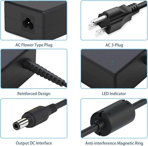 محول طاقة 19 فولت 3.42 أمبير 65 وات تيار متردد 100 فولت ~ 240 فولت تيار مستمر 19 فولت 3.42 أمبير 5.5 مم × 2.5 مم قابس لشاشة LCD LED، HDTV، شاشة عريضة ثلاثية الأبعاد، مكبر صوت بلوتوث، طابعات، مكبر صوت، والمزيد من الإلكترونيات in Kuwait