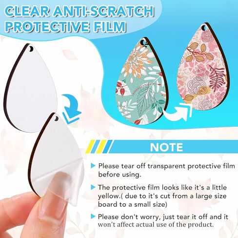 CAREGY 345 Pcs Unfinished Wooden Earrings Kits, 100Pcs Blank Natural Wood Pendants 125 Pcs Earring Hooks, 120 Pcs Jump Rings for Jewelry DIY Craft Making in Kuwait