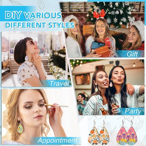 CAREGY 345 Pcs Unfinished Wooden Earrings Kits, 100Pcs Blank Natural Wood Pendants 125 Pcs Earring Hooks, 120 Pcs Jump Rings for Jewelry DIY Craft Making in Kuwait