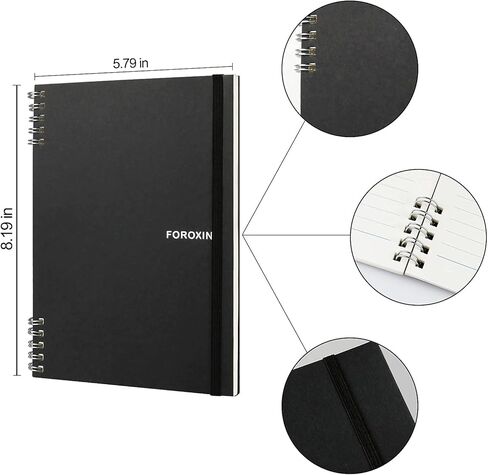 Spiral Notebooks - 8.5' x 5.7' Bullet Dotted Subject Journal Wirebound with 80 Sheets Paper, A5 80 Gsm Notepad for School & Work supplies, Black, 1 pack in Saudi Arabia