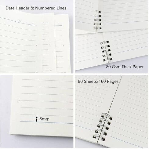 Spiral Notebooks - 8.5' x 5.7' Bullet Dotted Subject Journal Wirebound with 80 Sheets Paper, A5 80 Gsm Notepad for School & Work supplies, Black, 1 pack in Saudi Arabia