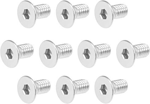 Uxcell M4x8mm مسامير آلة ذات رأس مسطح برغي سداسي داخلي 304 مسامير تثبيت من الفولاذ المقاوم للصدأ 40 قطعة in Saudi Arabia