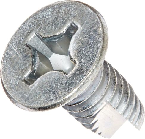 أجزاء صغيرة برغي قطع خيط فولاذي 12083PU، مطلي بالزنك، رأس مقطوع مسطح 82 درجة، محرك فيليبس، النوع 23، حجم الخيط #12-24، طول 1/2 بوصة (عبوة من 100) in Kuwait