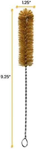 EISCO 12PK Bristle Cleaning Brushes with Fan-Shaped Ends, 9.25" - Twisted Stainless Steel Wire Handle - Ideal for 1" - 1.2" Diameter Tubes, Bottles, Flasks, Cylinders, Jars, Vases, Cups in Saudi Arabia