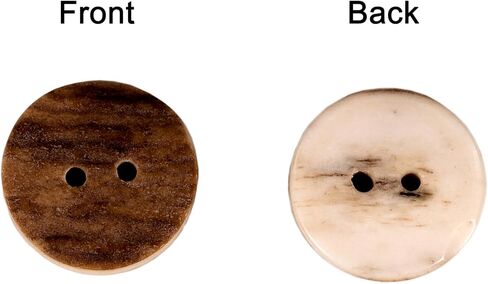 Natural Round Shape Deer, Elk Antler Buttons 3 Sizes 5pieces (25 mm (0.98 inch)) in Saudi Arabia