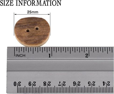 Natural Round Shape Deer, Elk Antler Buttons 3 Sizes 5pieces (25 mm (0.98 inch)) in Saudi Arabia