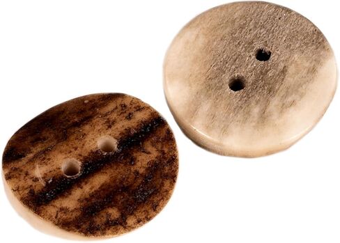Natural Round Shape Deer, Elk Antler Buttons 3 Sizes 5pieces (25 mm (0.98 inch)) in Saudi Arabia