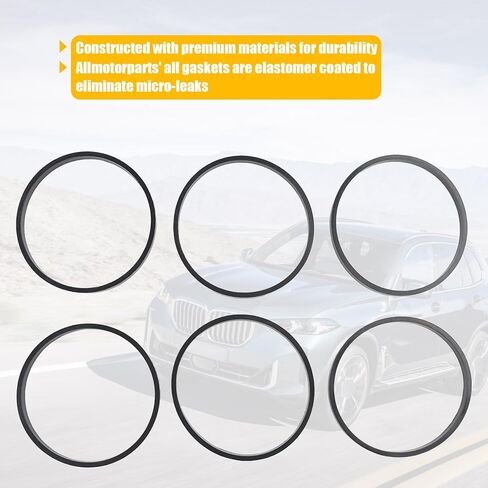 حشية مشعب السحب Pack-6، استبدال حلقة ختم مطاطية مقاومة للماء #11617547242 لسيارات BMW N46 N54 E60 E70 E90 E92-128i 135i 325xi 328i 328xi 330i (أسود) in Kuwait