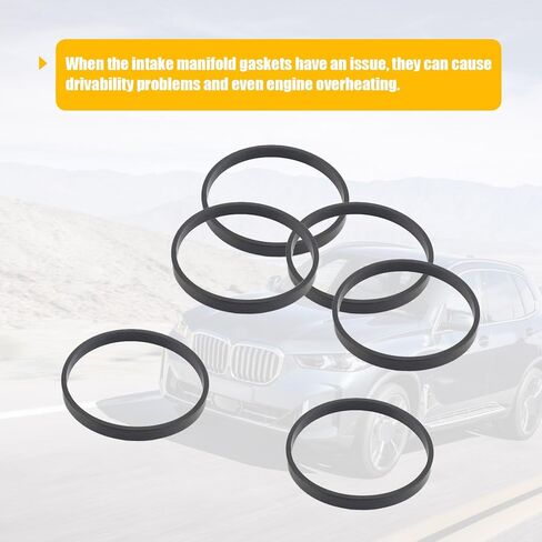 حشية مشعب السحب Pack-6، استبدال حلقة ختم مطاطية مقاومة للماء #11617547242 لسيارات BMW N46 N54 E60 E70 E90 E92-128i 135i 325xi 328i 328xi 330i (أسود) in Kuwait