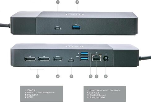 ITSPWR Bundle Containing: Dell – WD19S 180W USB-C Performance Docking Stations, Multi-Display Support, Rapid Charging, Wide System Compatibility, and ITSPWR HDMI Cable in Kuwait