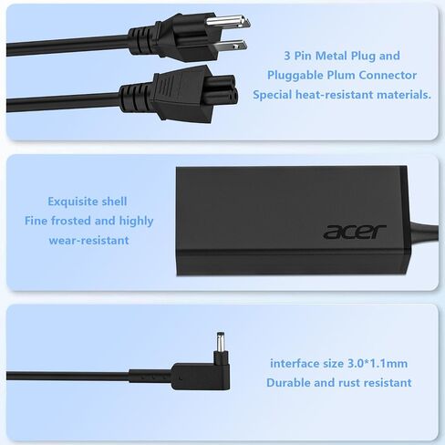 19V 2.37A 45W شاحن صالح لشركة أيسر أسباير 5 A515-44 A515-46 A515-54 A515-54G A515-55 A515-56 A517-52 A115-32 A315-23 A315-24P A317-53 A314-23P PA-1450- 26 ADP-45FE F سلك طاقة محول التيار المتردد للكمبيوتر المحمول in Saudi Arabia