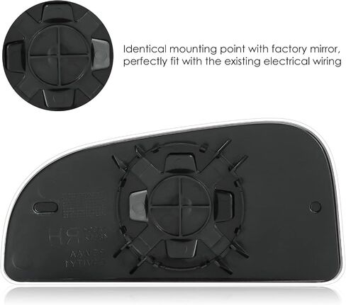 Lower Passenger Right Side Tow Convex Mirror Glass With Rear Holder Compatible with 2009-2020 Dodge Ram 1500 2500 3500 4500 5500, Replacement for 68067731AA in Saudi Arabia