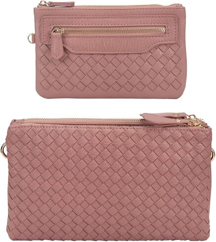 Fawziya Purse Faux Leather Basket Weaving Fashion Novelty Crossbody Bag Extra Long Strap For Women in Saudi Arabia