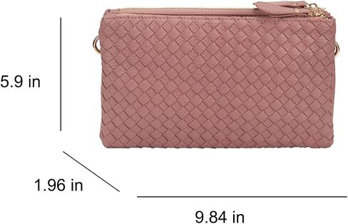 Fawziya Purse Faux Leather Basket Weaving Fashion Novelty Crossbody Bag Extra Long Strap For Women in Saudi Arabia