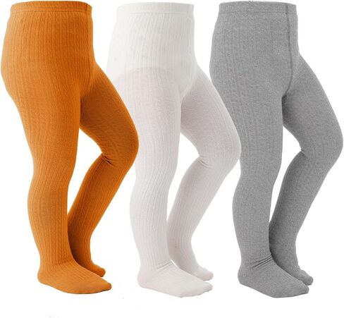 Marchare Baby Girls Tights Cable Knit Solid Leggings Winter Warm Stockings For Toddler Girls 2/3 Pack 2-10 Years in Saudi Arabia