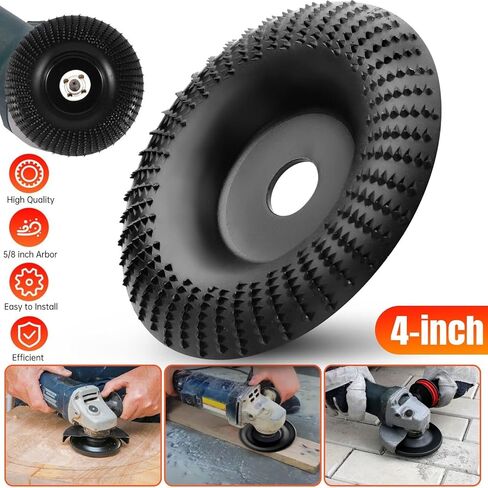 2 قطعة قرص نحت الخشب عجلة طاحونة القرص الخشن طبق الطحن لتشكيل الرملي نحت 4 بوصة تشكيل القرص لمطاحن زاوية النجارة مع 5/8" in Kuwait