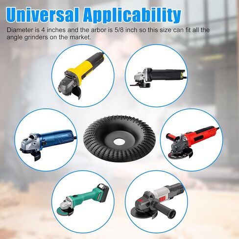 2 قطعة قرص نحت الخشب عجلة طاحونة القرص الخشن طبق الطحن لتشكيل الرملي نحت 4 بوصة تشكيل القرص لمطاحن زاوية النجارة مع 5/8" in Kuwait