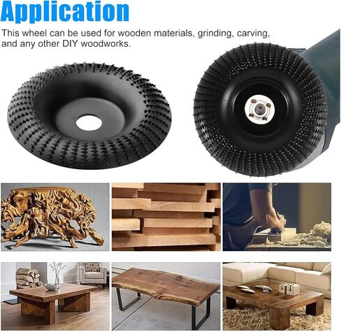 2 قطعة قرص نحت الخشب عجلة طاحونة القرص الخشن طبق الطحن لتشكيل الرملي نحت 4 بوصة تشكيل القرص لمطاحن زاوية النجارة مع 5/8" in Kuwait