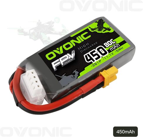 بطارية ليبو OVONIC 3S 80C 450mAh 11.1V بطارية ليبو مع موصل XT30 لطائرة RC FPV Racing Drone Quadcopter (4 حزم) in Saudi Arabia