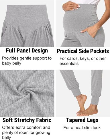 fitglam Women's Maternity Pants Over Belly Lounge Pajamas Clothes Pregnancy Must Haves Joggers with Pockets in Saudi Arabia