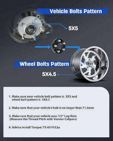 ECCPP 4PCS 5X5 to 5X4.5 Wheel Adapters Hub Centric 1" 5 Lug 1/2" 71.5mm hub bore Compatible with for Commander 2006-2010 for Grand Cherokee 1999-2010 in Saudi Arabia