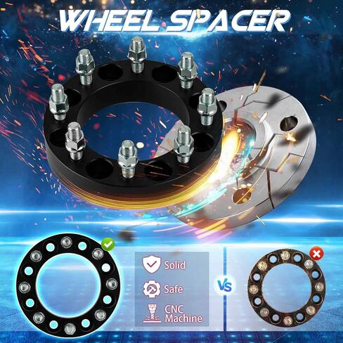 8x6.5 Wheel Spacers 1.5in 8x165.1 Wheel Adapters Forged 8 Lugs fit for Chevrolet GMC C2500 C3500 K2500 K3500 1988-1998 Express 2500 3500 1997-2014 126.15mm Bore M14x1.5 Studs 2pcs in Saudi Arabia