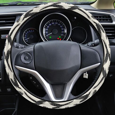 أغطية عجلة القيادة لوحة طيور الغراب، غطاء حماية لعجلة القيادة من الإسفنج المرن المقاوم للانزلاق، ملحقات السيارة للمركبات وسيارات السيدان وسيارات الدفع الرباعي والشاحنات والشاحنات in Kuwait