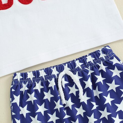 FYBITBO Baby Boy 4th of July Outfits Short Sleeve Tee Shirt and Casual Shorts 2Pcs Fourth of July Summer Outfit in Kuwait