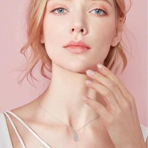 12 Birth Flower Urn Necklaces for Ashes 925 Sterling Silver Teardrop Urn Necklace Flower Cremation Jewelry with Funnel Filler Kit Ashes Necklace for Women Human in Saudi Arabia