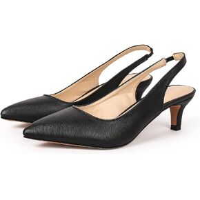 DADAWEN Women's Pointed Toe Slingback Kitten Heel Wedding Party Dress Pump Shoes