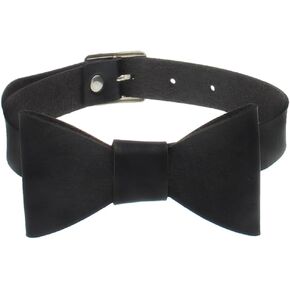 Punk Leather Choker Bowknot PU Necklace Choker Collar Goth Necklace Nightclub for Women and Girls