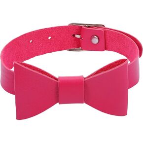 Punk Leather Choker Bowknot PU Necklace Choker Collar Goth Necklace Nightclub for Women and Girls in Kuwait